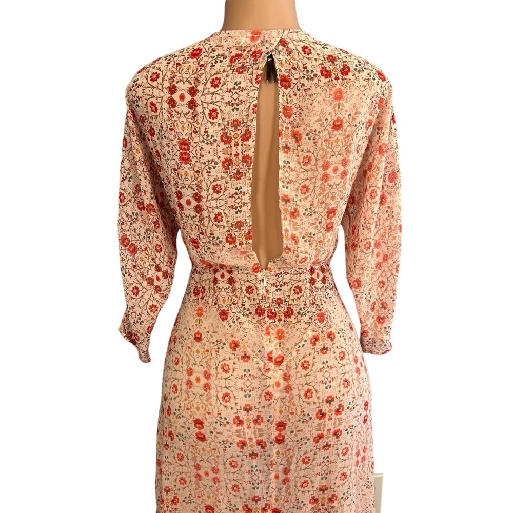 Anthropologie HD in Paris 3/4 Sleeves Floral Asymmetrical Hem Dress - Picture 9 of 11